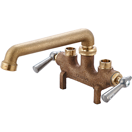Central Brass Two Handle Laundry Faucet, Direct Sweat, Centerset, Rough Brass, Connection Size: 1/2" 0466-5